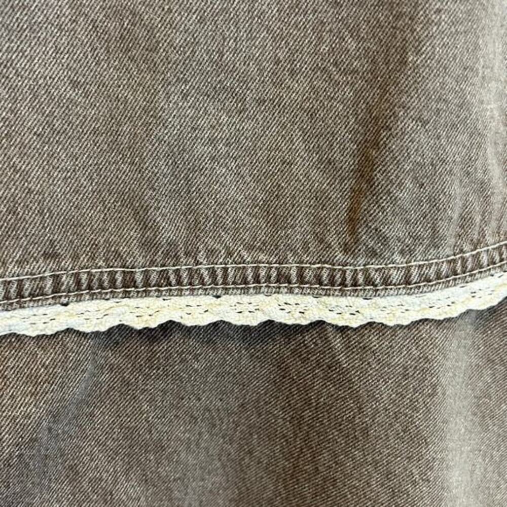 Vintage Y2K Brown Tiered‎ Denim Maxi Skirt Boho Cottagecore Women’s M - Picture 5 of 6